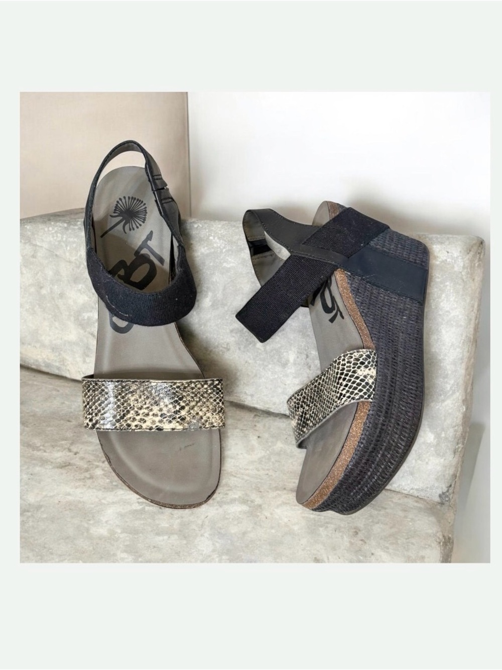 OTBT BUSHNELL faux snakeskin wedges women’s shoes heels size 10